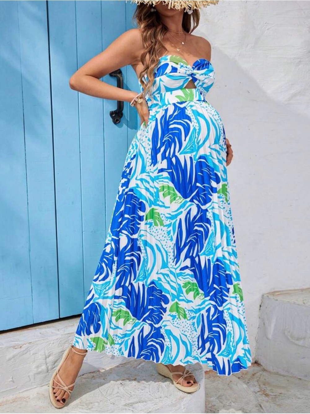 SHEIN Maternity Dress For Young Pregnant Women, Perfect For Island Vacation Sz M